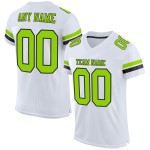 Grün-Schwarzes Fußball-Mesh-Authentisches Weiß-Neon-Trikot Custom Grün-Schwarzes Fußball-Mesh-Authentisches Weiß-Neon-Trikot Custom