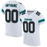 Trikot Authentic Weiß Mesh Football Schwarz-Aqua Custom Trikot Authentic Weiß Mesh Football Schwarz-Aqua Custom