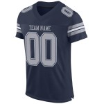 Authentisches grau-weißes Mesh-Trikot, Marineblau, Fußball, individuell Authentisches grau-weißes Mesh-Trikot, Marineblau, Fußball, individuell