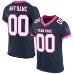 Jersey Mesh Navy Weiß-Rosa Custom Football Authentic Jersey Mesh Navy Weiß-Rosa Custom Football Authentic