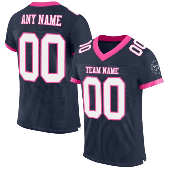 Jersey Mesh Navy Weiß-Rosa Custom Football Authentic Jersey Mesh Navy Weiß-Rosa Custom Football Authentic