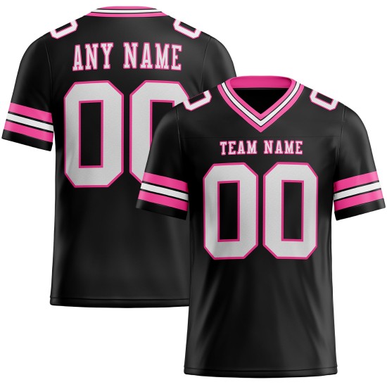 Mesh Schwarz Weiß-Pink Custom Authentic Fußballtrikot Mesh Schwarz Weiß-Pink Custom Authentic Fußballtrikot