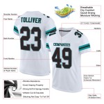 Trikot Authentic Weiß Mesh Football Schwarz-Aqua Custom Trikot Authentic Weiß Mesh Football Schwarz-Aqua Custom
