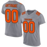Mesh Authentic Graues Custom Orange-Schwarzes Fußballtrikot Mesh Authentic Graues Custom Orange-Schwarzes Fußballtrikot