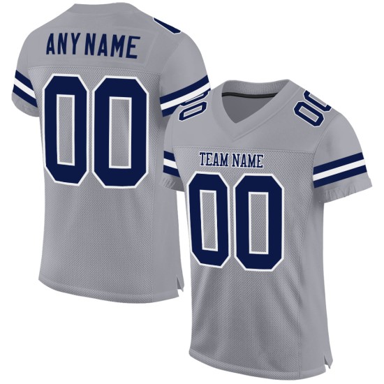 Mesh-Trikot Navy-Weiß Authentic Grau Football Light Custom Mesh-Trikot Navy-Weiß Authentic Grau Football Light Custom
