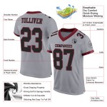 Mesh Custom Schwarz-Burgund Grau Authentic Jersey Football Mesh Custom Schwarz-Burgund Grau Authentic Jersey Football