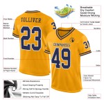 Fußballtrikot Throwback Mesh Custom Navy-Weiß Authentic Gold Fußballtrikot Throwback Mesh Custom Navy-Weiß Authentic Gold