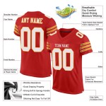 Weiß-Gold Mesh Fußball Custom Authentic Jersey Scarlet Weiß-Gold Mesh Fußball Custom Authentic Jersey Scarlet