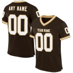 Authentisches Mesh-Trikot Custom Throwback Gold Weiß-Altbraun Fußball Authentisches Mesh-Trikot Custom Throwback Gold Weiß-Altbraun Fußball