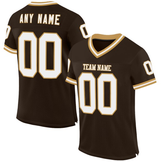 Authentisches Mesh-Trikot Custom Throwback Gold Weiß-Altbraun Fußball Authentisches Mesh-Trikot Custom Throwback Gold Weiß-Altbraun Fußball