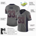 Jersey Fashion Grau Custom Mesh Drift Football Marineblau-Rot Jersey Fashion Grau Custom Mesh Drift Football Marineblau-Rot