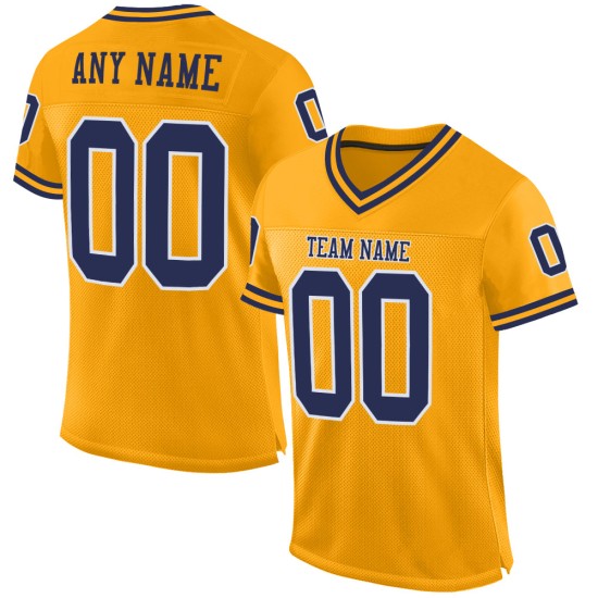 Fußballtrikot Throwback Mesh Custom Navy-Weiß Authentic Gold Fußballtrikot Throwback Mesh Custom Navy-Weiß Authentic Gold