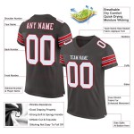 Weiß-Rotes Jersey Authentic Mesh Custom Pewter Football Weiß-Rotes Jersey Authentic Mesh Custom Pewter Football