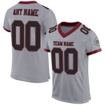 Mesh Custom Schwarz-Burgund Grau Authentic Jersey Football Mesh Custom Schwarz-Burgund Grau Authentic Jersey Football
