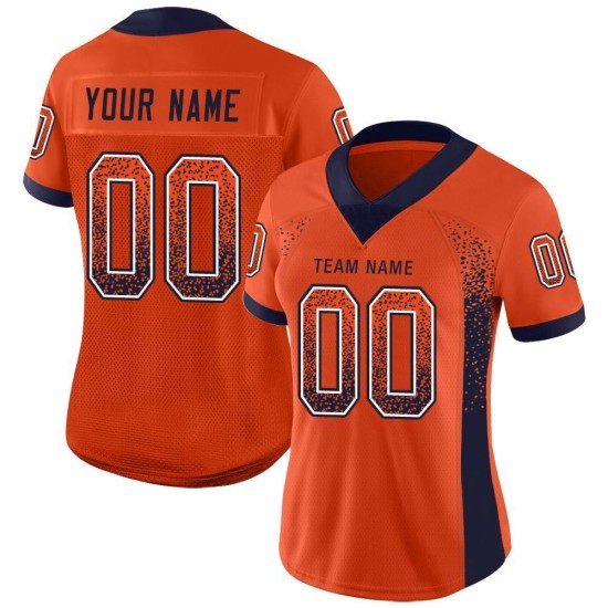 Orange Fashion Drift Mesh Custom Jersey Marineblau-Weiß Fußball Orange Fashion Drift Mesh Custom Jersey Marineblau-Weiß Fußball