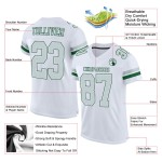 Weiß Fußball Silber-Grün Mesh Authentic Jersey Custom Weiß Fußball Silber-Grün Mesh Authentic Jersey Custom