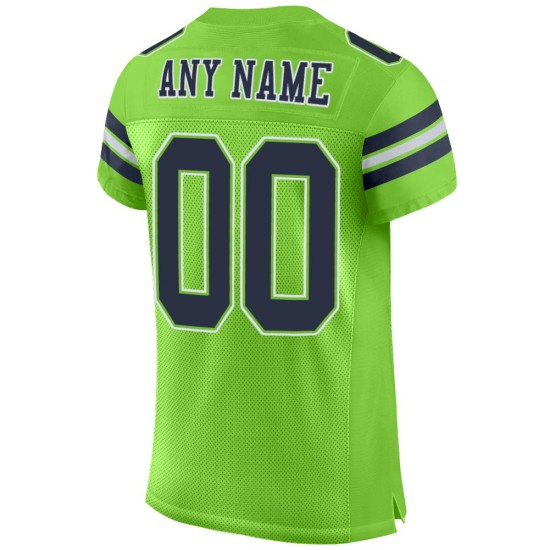 Fußballtrikot Custom Navy-Weiß Neon Authentic Mesh Grün Fußballtrikot Custom Navy-Weiß Neon Authentic Mesh Grün