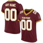 Burgunderrotes Mesh Authentic Weiß-Altgold-Trikot Custom Football Burgunderrotes Mesh Authentic Weiß-Altgold-Trikot Custom Football