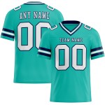 Weiß-Navy Aqua Authentic Jersey Mesh Custom Football Weiß-Navy Aqua Authentic Jersey Mesh Custom Football