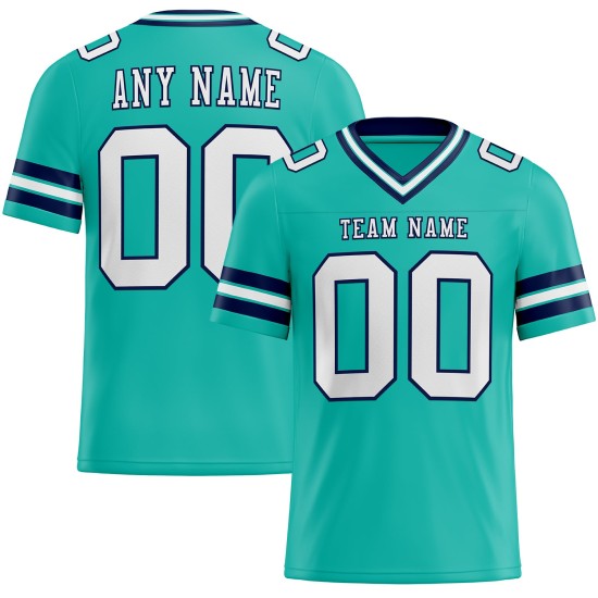 Weiß-Navy Aqua Authentic Jersey Mesh Custom Football Weiß-Navy Aqua Authentic Jersey Mesh Custom Football