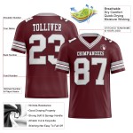 Mesh Jersey Authentic Custom Weiß-Grau Burgund Fußball Mesh Jersey Authentic Custom Weiß-Grau Burgund Fußball
