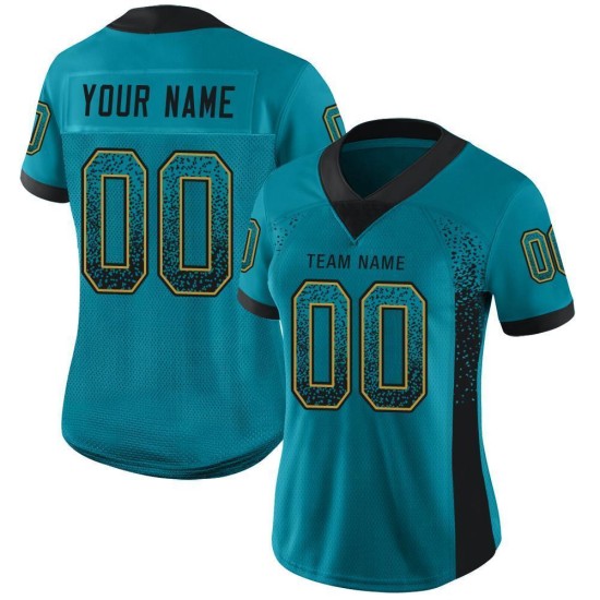Football Fashion Schwarz-Altgold Drift Mesh Trikot Teal Custom Football Fashion Schwarz-Altgold Drift Mesh Trikot Teal Custom