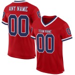 Mesh Authentic Red Custom Navy-Weiß Fußballtrikot Throwback Mesh Authentic Red Custom Navy-Weiß Fußballtrikot Throwback