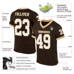 Authentisches Mesh-Trikot Custom Throwback Gold Weiß-Altbraun Fußball Authentisches Mesh-Trikot Custom Throwback Gold Weiß-Altbraun Fußball