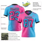Rosa-Schwarz Mesh Gradient Fußball Sky Fashion Custom Authentic Blau Jersey Rosa-Schwarz Mesh Gradient Fußball Sky Fashion Custom Authentic Blau Jersey