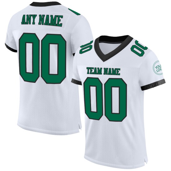 Grün-Schwarzes Football Kelly Custom Mesh Authentic Jersey Weiß Grün-Schwarzes Football Kelly Custom Mesh Authentic Jersey Weiß