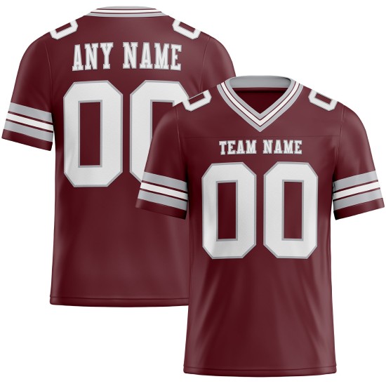 Mesh Jersey Authentic Custom Weiß-Grau Burgund Fußball Mesh Jersey Authentic Custom Weiß-Grau Burgund Fußball