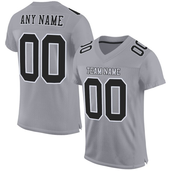 Schwarz-Weiß-Grau Authentic Custom Mesh Jersey Fußball Schwarz-Weiß-Grau Authentic Custom Mesh Jersey Fußball