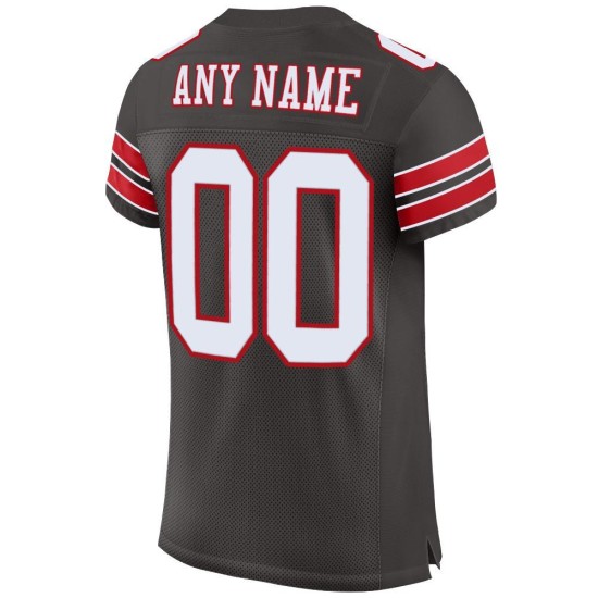 Weiß-Rotes Jersey Authentic Mesh Custom Pewter Football Weiß-Rotes Jersey Authentic Mesh Custom Pewter Football