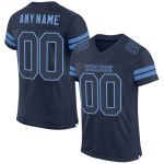 Authentischer, individueller Fußball aus marineblauem Mesh-Jersey in Hellblau Authentischer, individueller Fußball aus marineblauem Mesh-Jersey in Hellblau
