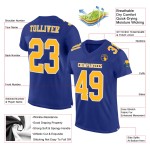 Gold-Weißes Trikot Custom Football Royal Authentic Mesh Gold-Weißes Trikot Custom Football Royal Authentic Mesh