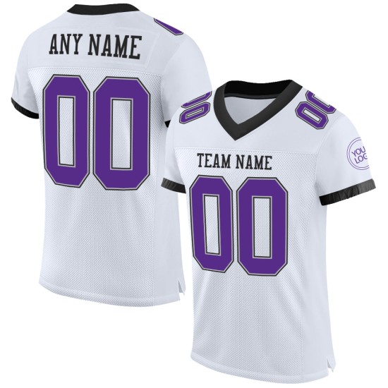 Lila Custom Football Grau-Schwarz Authentic Mesh Jersey Weiß Lila Custom Football Grau-Schwarz Authentic Mesh Jersey Weiß