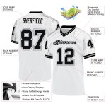 Authentic Mesh Custom Jersey Throwback Football Schwarz-Grau Weiß Authentic Mesh Custom Jersey Throwback Football Schwarz-Grau Weiß
