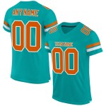 Benutzerdefiniertes Mesh-Trikot Orange-Weiß Authentic Football Aqua Texas Benutzerdefiniertes Mesh-Trikot Orange-Weiß Authentic Football Aqua Texas
