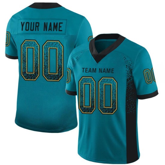 Football Fashion Schwarz-Altgold Drift Mesh Trikot Teal Custom Football Fashion Schwarz-Altgold Drift Mesh Trikot Teal Custom