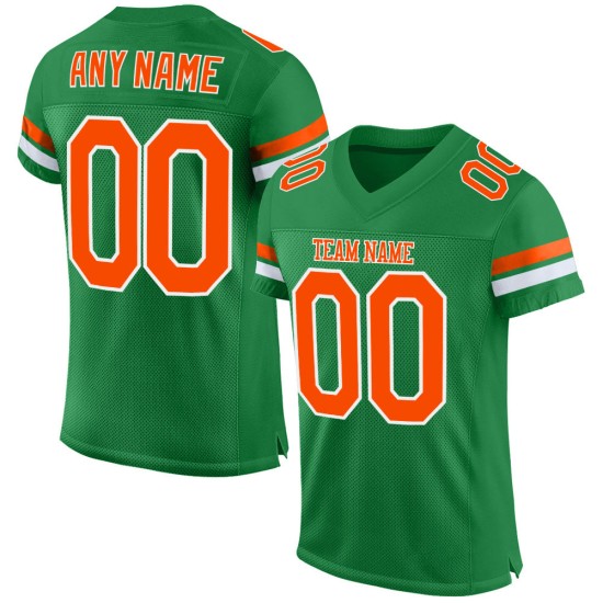 Jersey Gras Orange-Weiß Grün Authentic Fußball Custom Mesh Jersey Gras Orange-Weiß Grün Authentic Fußball Custom Mesh