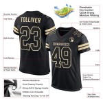 Schwarz Fußball Schwarz-Creme Custom Jersey Mesh Authentic Schwarz Fußball Schwarz-Creme Custom Jersey Mesh Authentic