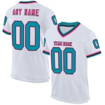 Throwback Teal Authentic Football Trikot Weiß Schwarz-Pink Custom Mesh Throwback Teal Authentic Football Trikot Weiß Schwarz-Pink Custom Mesh