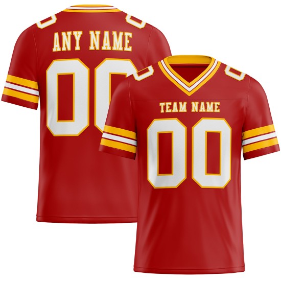 Weiß-Gold Mesh Rot Custom Jersey Authentic Football Weiß-Gold Mesh Rot Custom Jersey Authentic Football