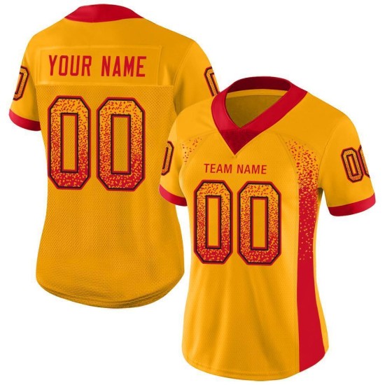 Gold Jersey Mode Scarlet-Schwarz Fußball Drift Mesh Custom Gold Jersey Mode Scarlet-Schwarz Fußball Drift Mesh Custom