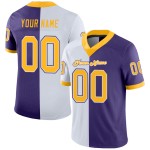 Lila Jersey Custom Mesh Split Fashion Gold-Weiß Fußball Lila Jersey Custom Mesh Split Fashion Gold-Weiß Fußball