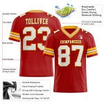 Weiß-Gold Mesh Rot Custom Jersey Authentic Football Weiß-Gold Mesh Rot Custom Jersey Authentic Football