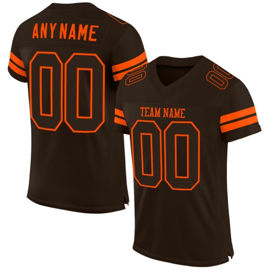 Brauner Jersey Mesh Braun-Orange Authentic Custom Football Brauner Jersey Mesh Braun-Orange Authentic Custom Football