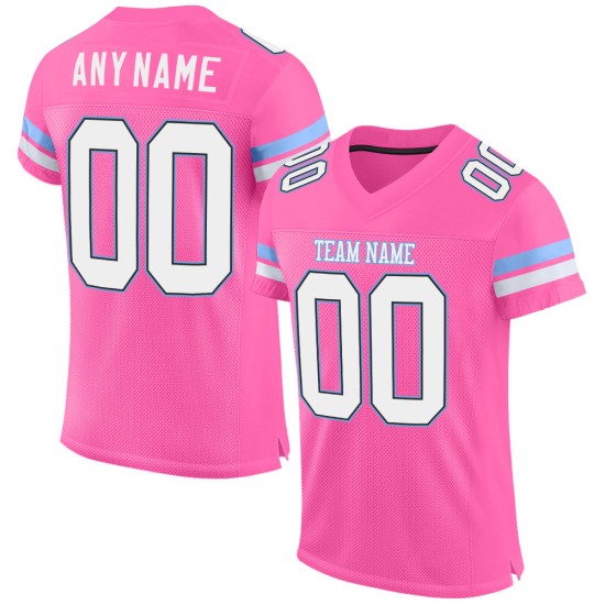 Custom Jersey Authentic Mesh Weiß-Hell Fußball Blau Rosa Custom Jersey Authentic Mesh Weiß-Hell Fußball Blau Rosa