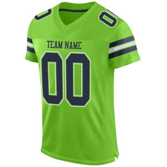 Fußballtrikot Custom Navy-Weiß Neon Authentic Mesh Grün Fußballtrikot Custom Navy-Weiß Neon Authentic Mesh Grün